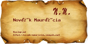 Novák Maurícia névjegykártya